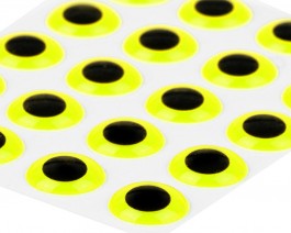 3D Epoxy Eyes, Fluo Yellow, 8 mm